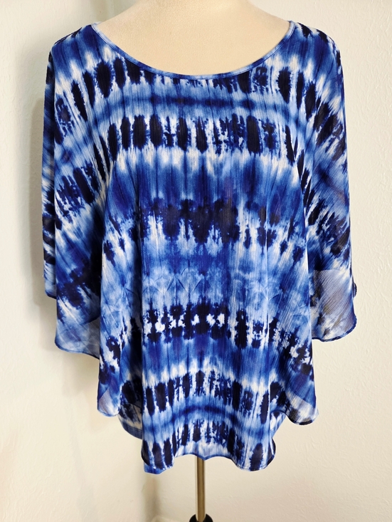 Alfred Dunner Tops - Alfred Dunner Blue Tie-Dye Flowy Top, Size Large